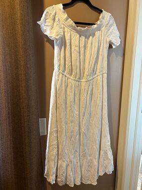 Old Navy White Off-Shoulder Midi Dress